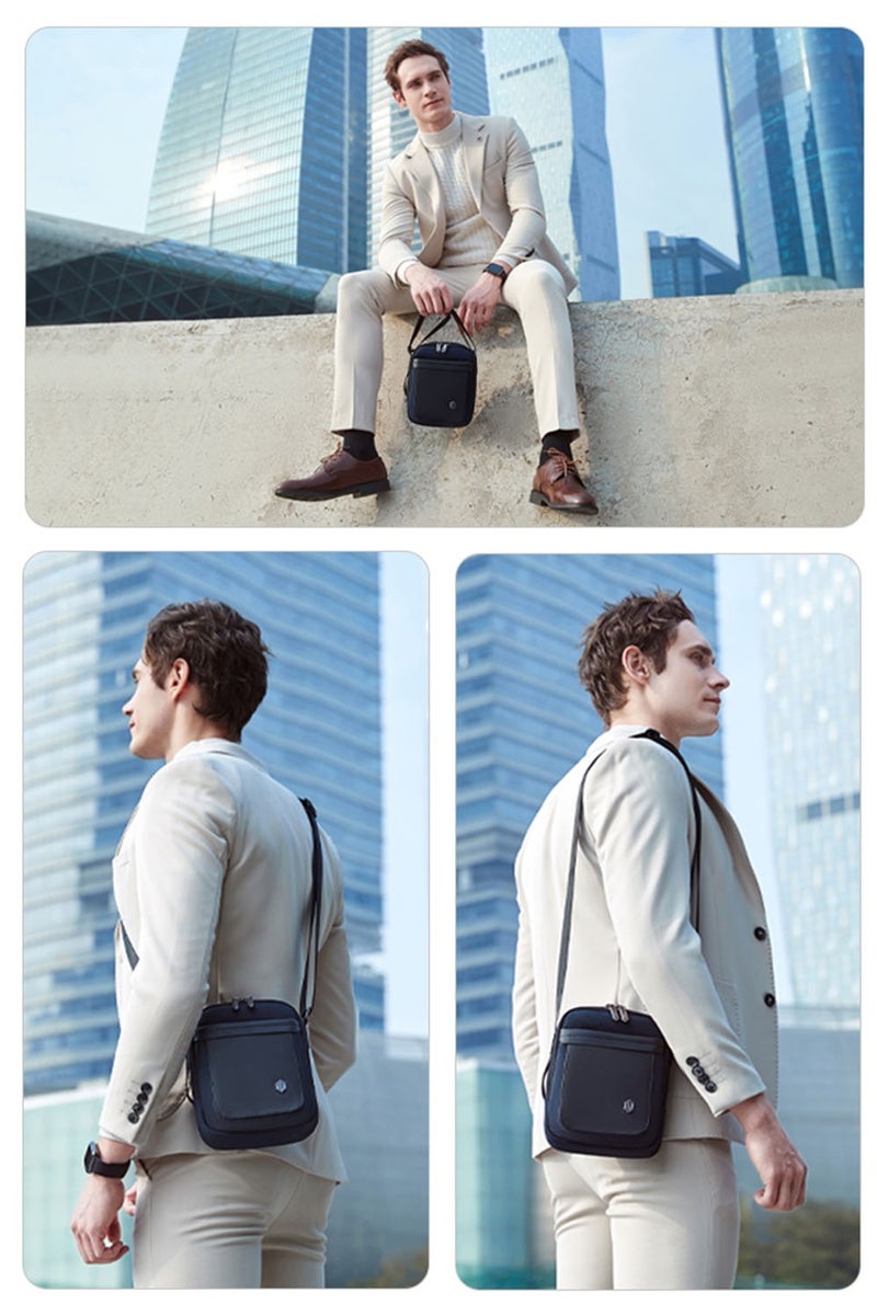 ARCTIC HUNTER Lightweight Crossbody Sling Bag, Small Work Office Messenger Bag for Men, Blue - Image 2