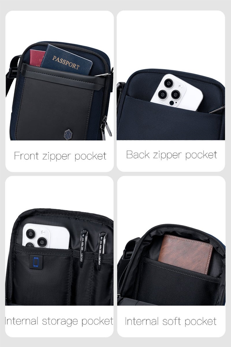 ARCTIC HUNTER Lightweight Crossbody Sling Bag, Small Work Office Messenger Bag for Men, Blue - Image 5