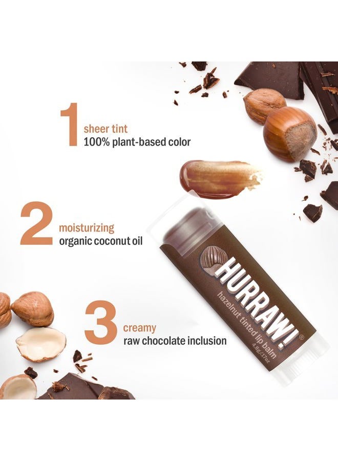 Hurraw! Hazelnut Tinted Lip Balm, 2 Pack: (Sheer Brown Tint) Organic, Certified Vegan, Cruelty and Gluten Free. Non-GMO, 100% Natural Ingredients. Bee, Shea, Soy and Palm Free. Made in USA - Image 3