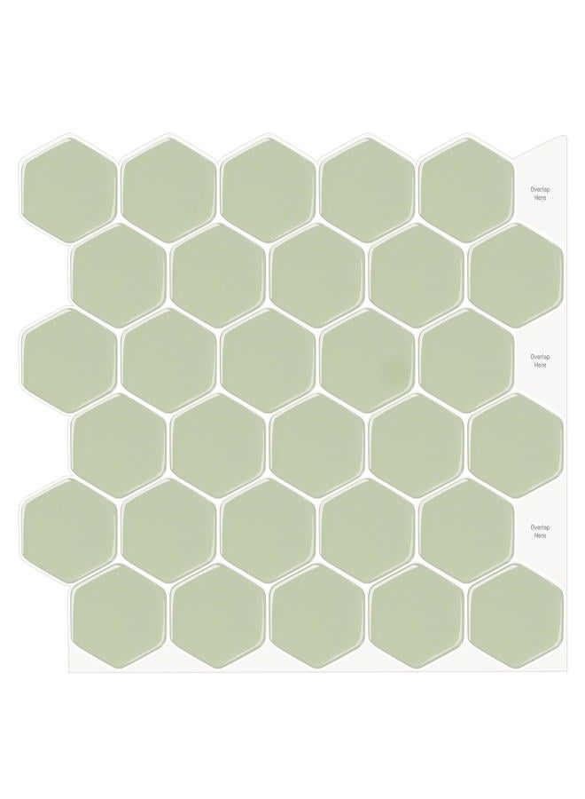 WalDecoo Hexagon Peel and Stick Backsplash, 10 Sheets Premium 3D Self Adhesive Wall Tile Sticker, Large Stick on Backsplash for Kitchen and Bathroom（12" x 12"） - Image 1