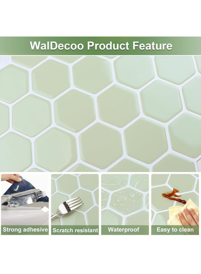 WalDecoo Hexagon Peel and Stick Backsplash, 10 Sheets Premium 3D Self Adhesive Wall Tile Sticker, Large Stick on Backsplash for Kitchen and Bathroom（12" x 12"） - Image 3