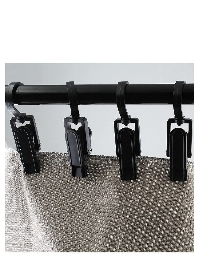 SYOSI Laundry Hooks Clip Plastic Clothes Pins Super Strong Hanger Clips Swivel Hooks Clip for Clothing Store Home Office Workshop Swivel Laundry Clips Curtain Clips Clothes Pins White Black 20 PCS - Image 4