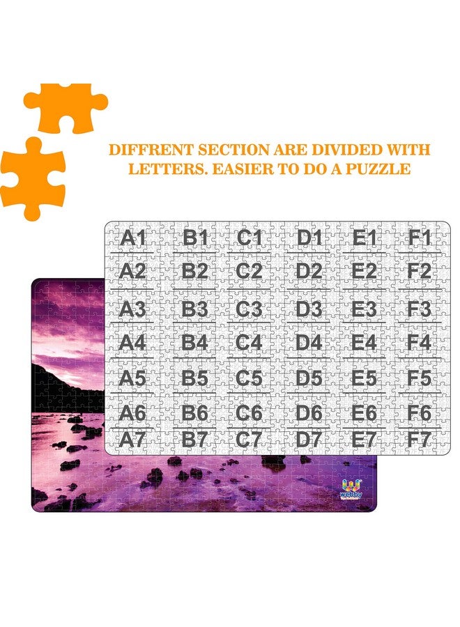 Webby Sea Stones at Sunset Wooden Jigsaw Puzzle, 500 Pieces - Image 3