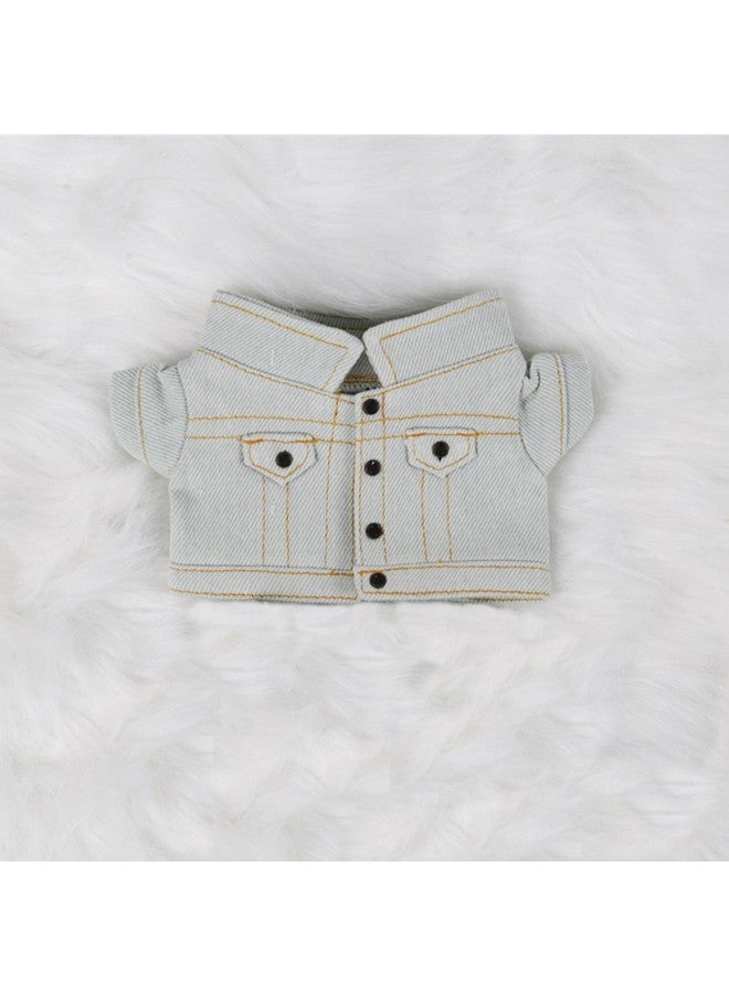 10cm Doll 20cm Cotton Doll Trousers Suit Denim Coat Pants Cotton Doll Clothes-Specifications:15cm-color:light Blue Denim Jacket - Image 1