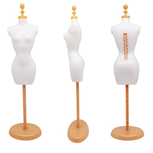 ZLYY Doll Dress Form Mannequin Dress Form Torso Stand with Base Stand for Apparel Design and Costume Jewelry DisplayWhite Gold4pcs - Image 1
