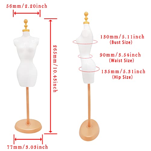 ZLYY Doll Dress Form Mannequin Dress Form Torso Stand with Base Stand for Apparel Design and Costume Jewelry DisplayWhite Gold4pcs - Image 3
