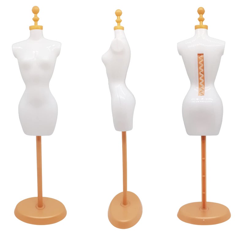 ZLYY Doll Dress Form Mannequin Dress Form Torso Stand with Base Stand for Apparel Design and Costume Jewelry DisplayWhite Gold4pcs - Image 2