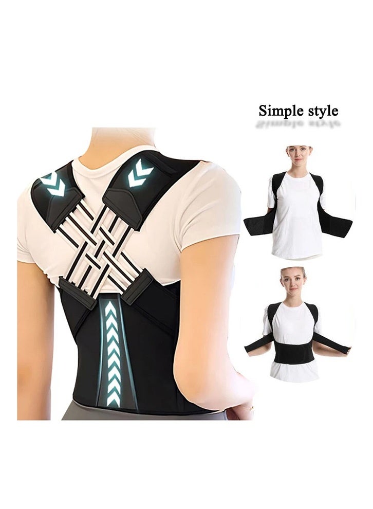 بكومور مصحح وضعية الجسم للنساء والرجال - دعامة ظهر قابلة للتعديل ومقوّم للظهر لعلاج الجنف والحدبة والانحناء وتخفيف آلام الظهر - حزام تدريب وضعية الجسم قابل للتهوية مع دعم للكتف والعمود الفقري - Image 4
