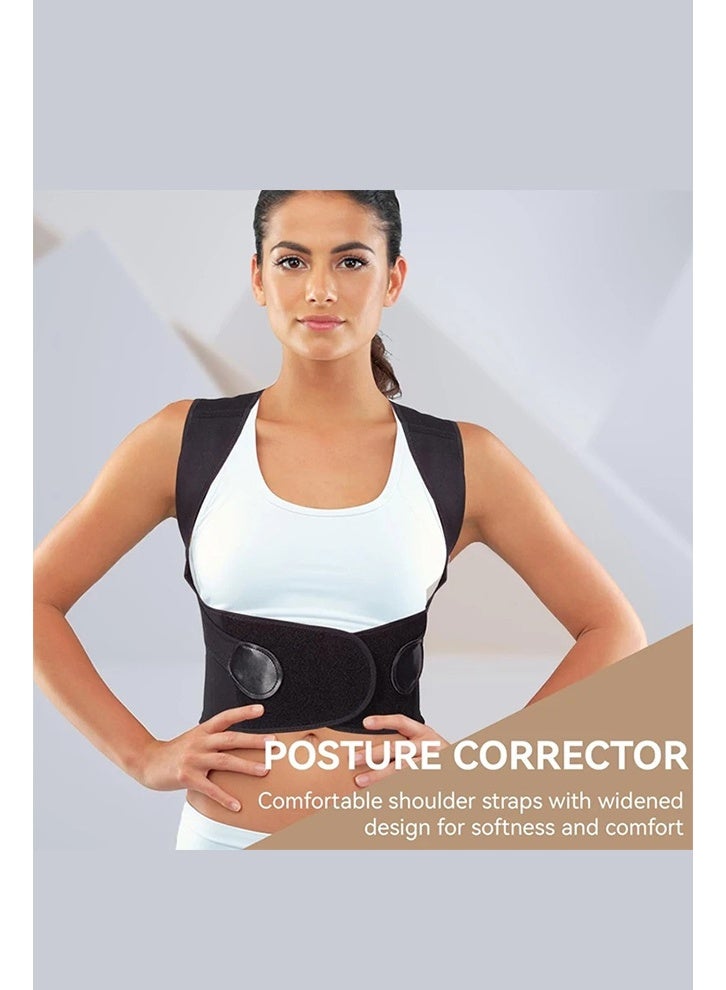 بكومور مصحح وضعية الجسم للنساء والرجال - دعامة ظهر قابلة للتعديل ومقوّم للظهر لعلاج الجنف والحدبة والانحناء وتخفيف آلام الظهر - حزام تدريب وضعية الجسم قابل للتهوية مع دعم للكتف والعمود الفقري - Image 5