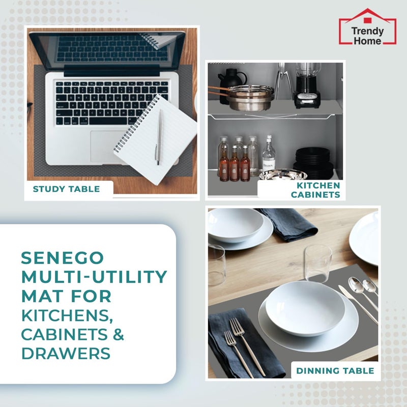 Senego Anti-Slip mat for Kitchens, Cabinet, Drawers| Super Strong EVA | Washable| Anti-Microbial | Water Resistant |Grey | 45 cm x 5 m - Image 5