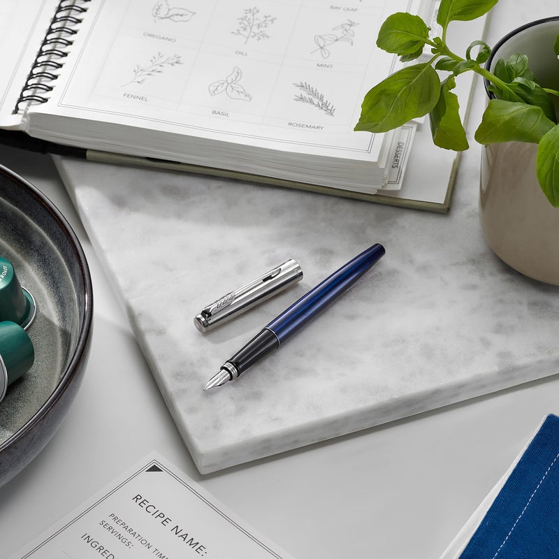 Parker Jotter Fountain Pen | Royal Blue | Medium Nib with Blue Ink | Gift Box - Image 5