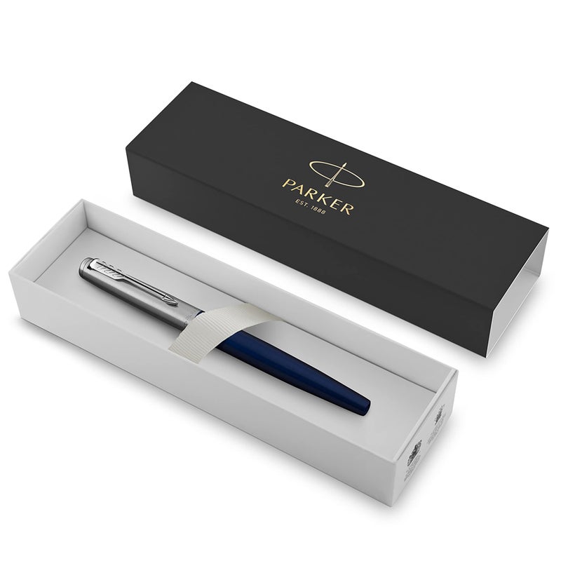 Parker Jotter Fountain Pen | Royal Blue | Medium Nib with Blue Ink | Gift Box - Image 4