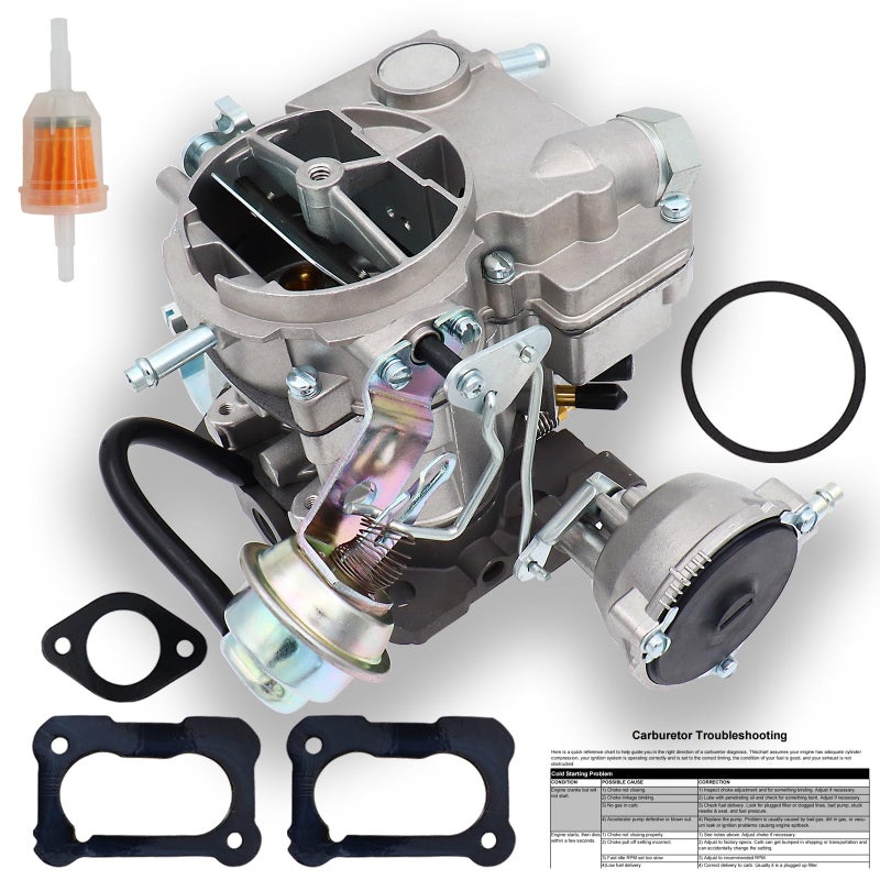 New 2 Barrel Carburetor for Rochester 2GC Chevy 57L 350Cu 66L 400Cu Chevrolet Carb Small Block Engines 19751980 C10 C20 C30 C50 G10 P30 Bel Air Chevelle Corvette Automatic ChokeLarge Base