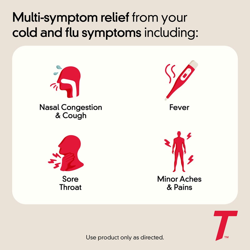 Tylenol تايلينول كولد + إنفلونزا شديدة نهار وليل أقراص لتخفيف الحمى، الألم، السعال والاحتقان، 24 حبة - Image 5
