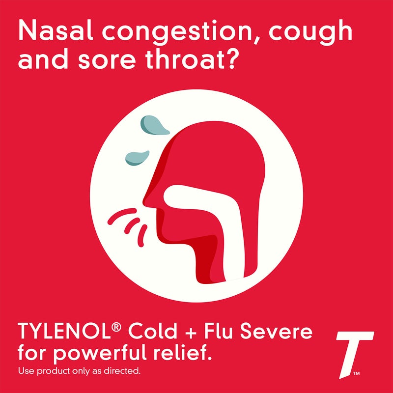 Tylenol تايلينول كولد + إنفلونزا شديدة نهار وليل أقراص لتخفيف الحمى، الألم، السعال والاحتقان، 24 حبة - Image 3