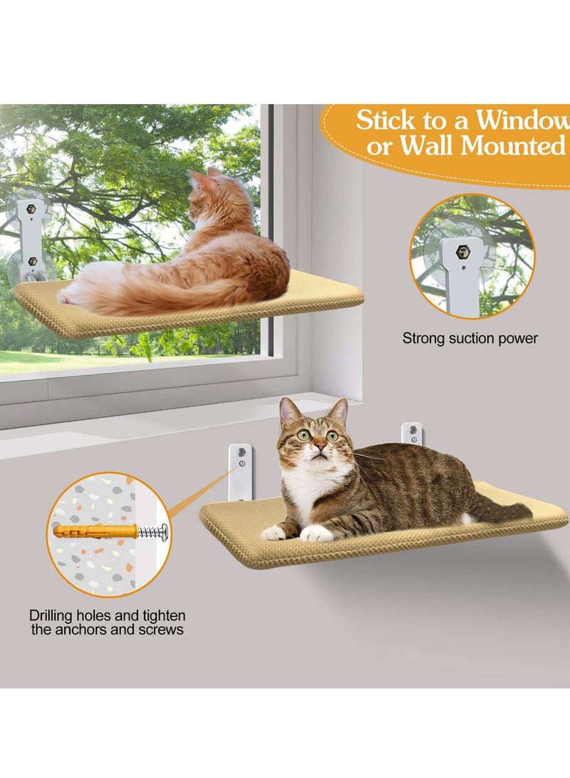 SYOSI Foldable Cat Window Perch, Cordless Cat Window Hammock with 4 Strong Suction Cups, Foldable Cat Beds for Indoor Cats, Large Cats Window Seat Windowsill Safety with Sturdy Metal Frame Soft Cover - Image 5