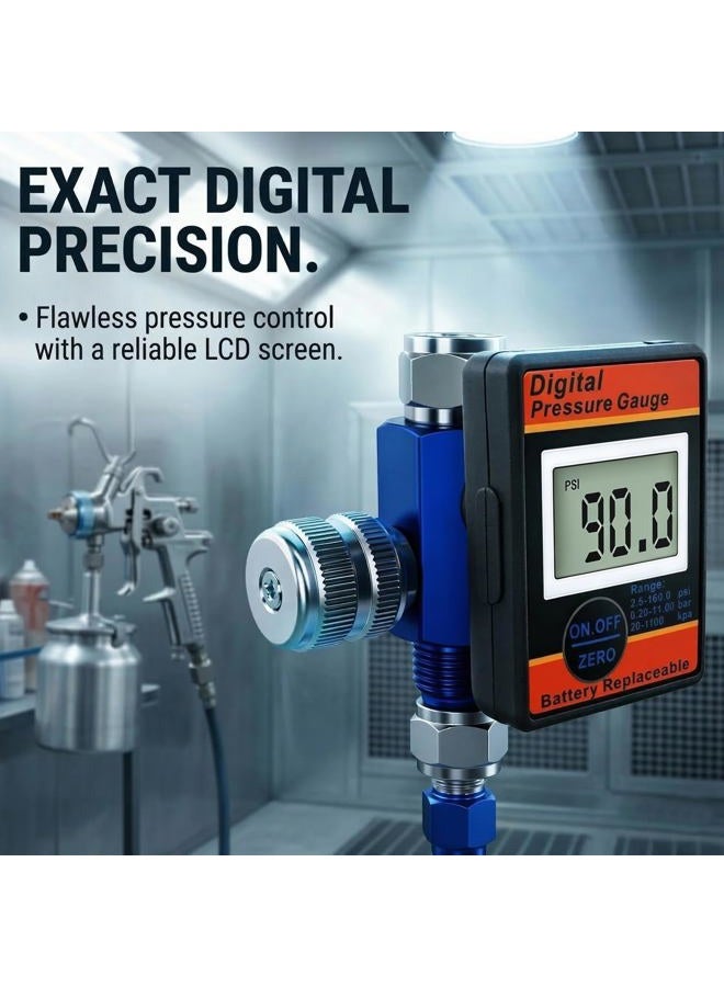 LE LEMATEC Air Pressure Regulator, Precise and Accurate Heavy Duty Air Regulator, ¼ Inch NPT 0-150 PSI Air Compressor Regulator with Gauge. - Image 2