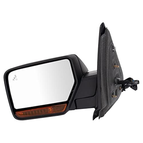 TRQ Left Mirror Power Folding with Smooth Black Cover Drivers Side Compatible with 2015-2017 Ford Expedition FO1320506 - Image 1