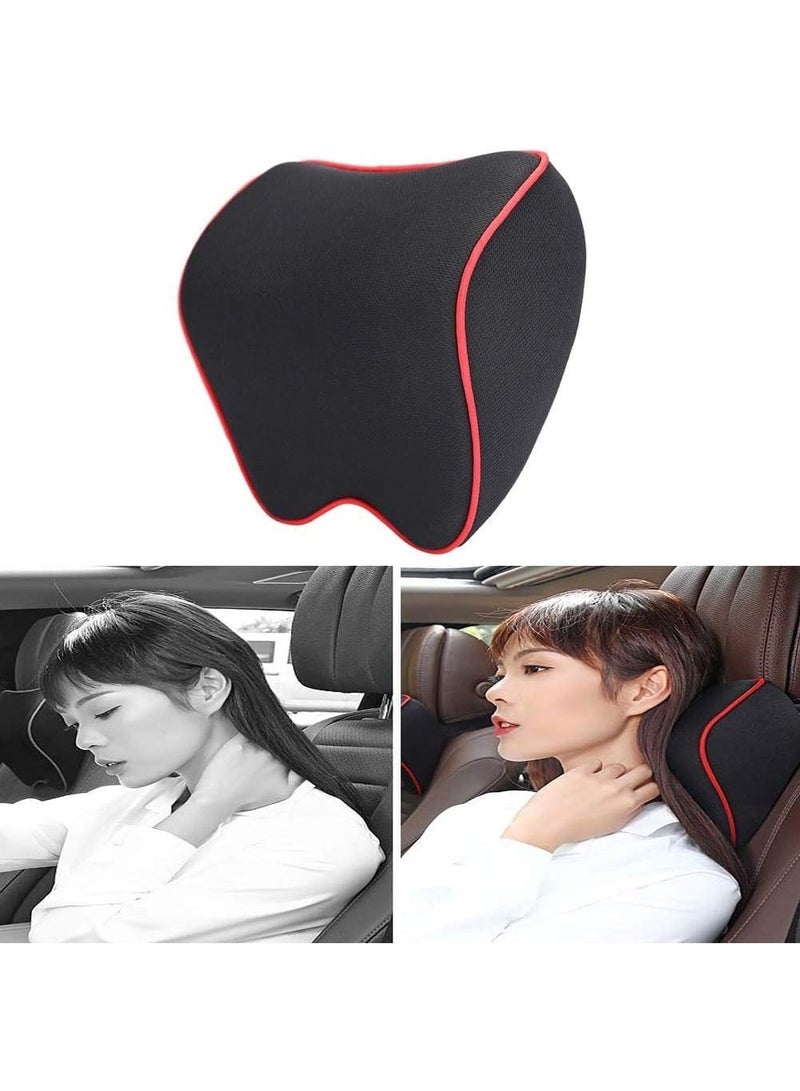 Arabest Softness Car Headrest Pillow for Driving with Adjustable Strap Super Comfy Car Headrest Pillow Memory Foam & Breathable Removable Cover, Ergonomic Design Travel Car Neck Pillow (Black,2 Pack) - Image 4