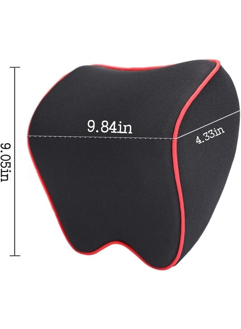 Arabest Softness Car Headrest Pillow for Driving with Adjustable Strap Super Comfy Car Headrest Pillow Memory Foam & Breathable Removable Cover, Ergonomic Design Travel Car Neck Pillow (Black,2 Pack) - Image 2