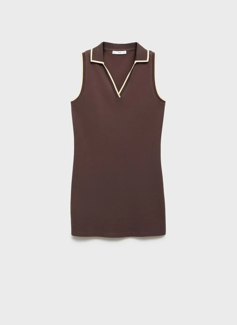 MANGO Sleeveless Polo Dress