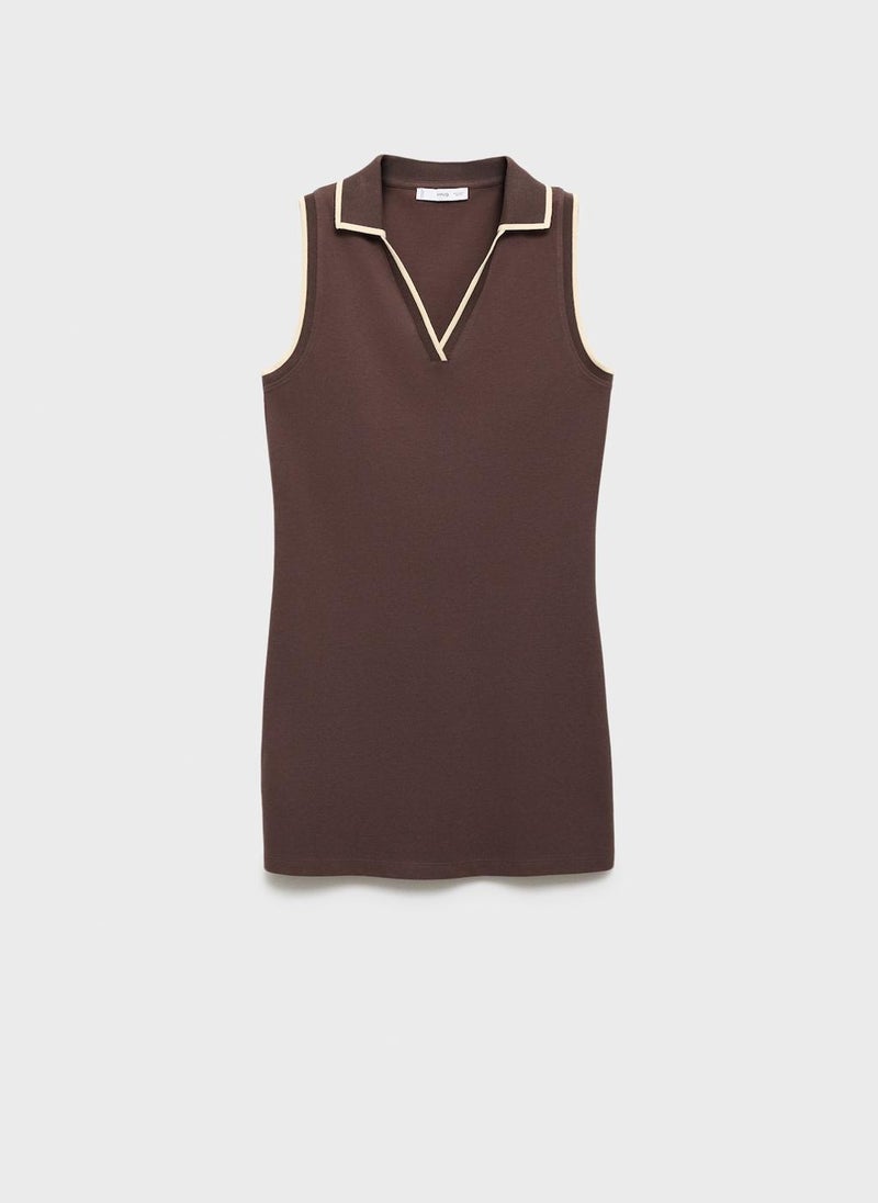 MANGO Sleeveless Polo Dress  - Image 5
