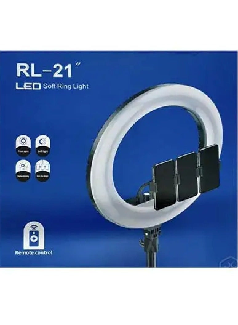 RL21 Inch Ring Light Tripod LED Soft Ring Light with Remote Control - Image 1