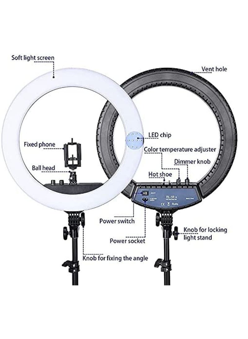 RL21 Inch Ring Light Tripod LED Soft Ring Light with Remote Control - Image 2