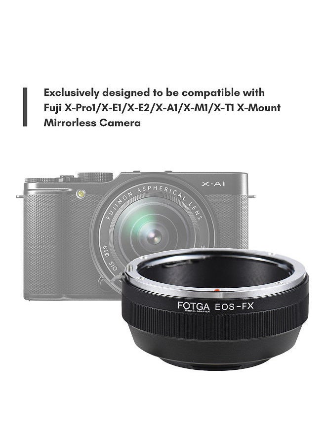 Fotga - FOTGA Manual Lens Mount Adapter Ring Aluminum Alloy for Canon EOS EF/EFS Mount Lens to Fuji X-Pro1/X-E1/X-E2/X-A1/X-M1/X-T1 X-Mount Mirrorless Camera - Image 1