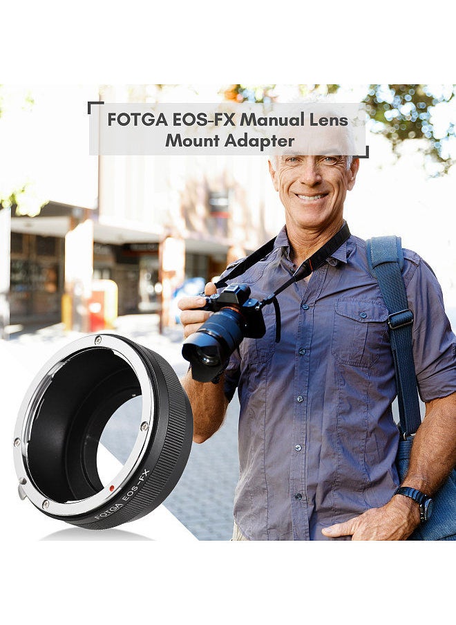 Fotga - FOTGA Manual Lens Mount Adapter Ring Aluminum Alloy for Canon EOS EF/EFS Mount Lens to Fuji X-Pro1/X-E1/X-E2/X-A1/X-M1/X-T1 X-Mount Mirrorless Camera - Image 1