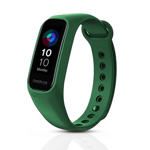 VEROX Adjustable Replacement Band Compatible with Oneplus Watch Smart Band Strap and Oppo Smart Band Strap Combo Pack of 2- Black & Green - Image 2