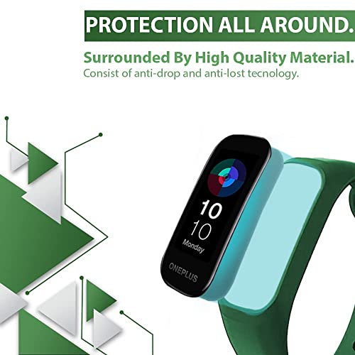 VEROX Adjustable Replacement Band Compatible with Oneplus Watch Smart Band Strap and Oppo Smart Band Strap Combo Pack of 2- Black & Green - Image 3