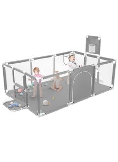 Toyz Egypt Large Toddler Playpen, Durable Ball Pit, Playpen with Basketball Hoop, Indoor and Outdoor Activity Center, Safety Gates, 30 Balls 182 x 122 x 64 cm (Grey) - pzsku/Z2FEB41A3FCC56BF93B87Z/45/_/1740667690/ceefc4a0-a117-4a05-9664-e5593f33e315