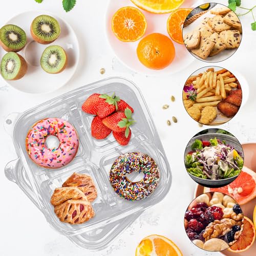 Haawooky 30 Pcs Bento Snack Containers,4 Compartment Meal Prep Lunch Containers with Lids,Food Storage Containers for School Work Travel - Image 4