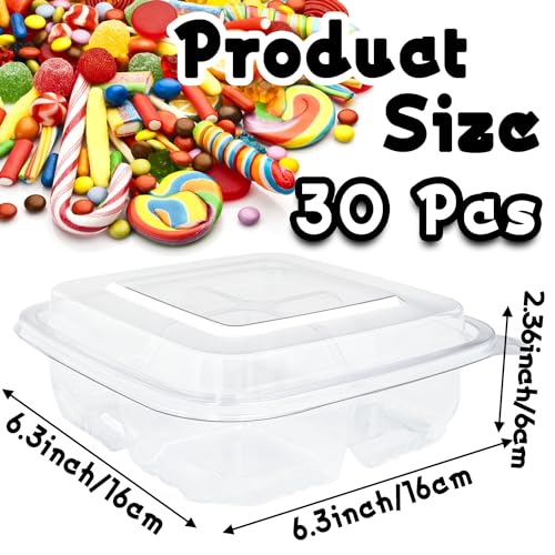 Haawooky 30 Pcs Bento Snack Containers,4 Compartment Meal Prep Lunch Containers with Lids,Food Storage Containers for School Work Travel - Image 2