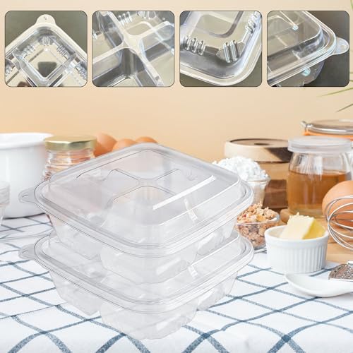 Haawooky 30 Pcs Bento Snack Containers,4 Compartment Meal Prep Lunch Containers with Lids,Food Storage Containers for School Work Travel - Image 3