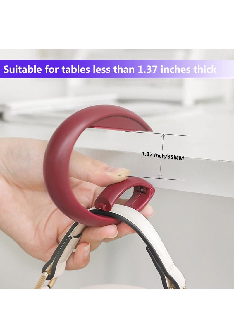 خطاف طاولة لحقيبة اليد 2 قطع خطاف محمول للطاولة قابل للطي وقابل للفصل - Image 2