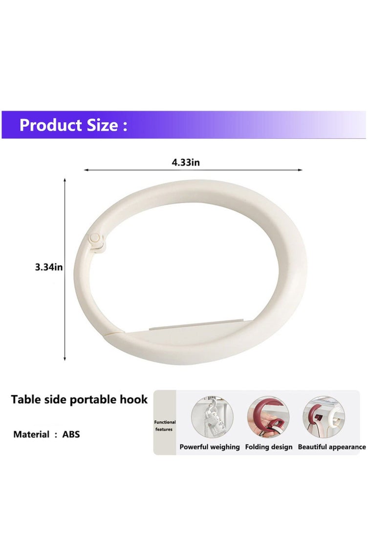 خطاف طاولة لحقيبة اليد 2 قطع خطاف محمول للطاولة قابل للطي وقابل للفصل - Image 4