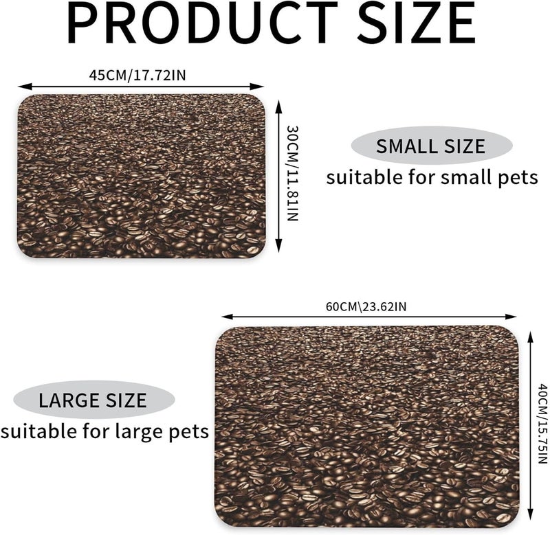 Dog Food Mat Dog Mat for Food and Water 18X12In Sea of Rich Glossy Coffee Beans No Stains Cat Pet Feeding Mats Water Bowl for Messy Drinkers - Image 2