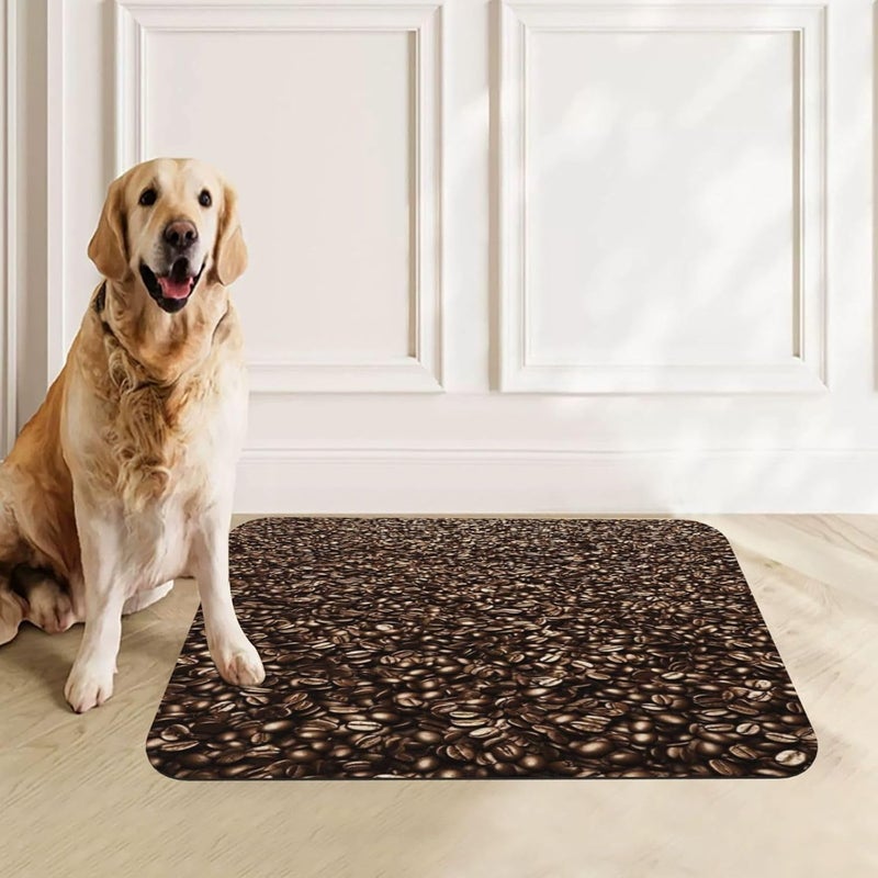 Dog Food Mat Dog Mat for Food and Water 18X12In Sea of Rich Glossy Coffee Beans No Stains Cat Pet Feeding Mats Water Bowl for Messy Drinkers - Image 4