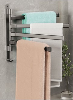 Sharpdo رف مناشف دوار غير مثقوب في الحمام  - Image 2