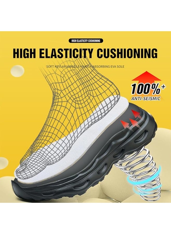 حذاء سلامة خفيف الوزن للرجال والنساء – حذاء عمل بمقدمة فولاذية مقاومة للثقب مع نظام ربط بقرص دوار، غير قابل للانزلاق وقابل للتنفس، للإنشاءات والمستودعات والاستخدام الخارجي - Image 5