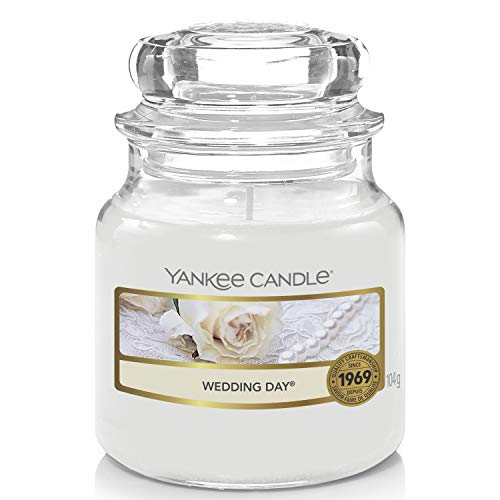 YANKEE CANDLE Yankee Small Wedding Day Glass Jar Candle (5.79 cm x 5.79 cm x 8.61, White) - Image 1