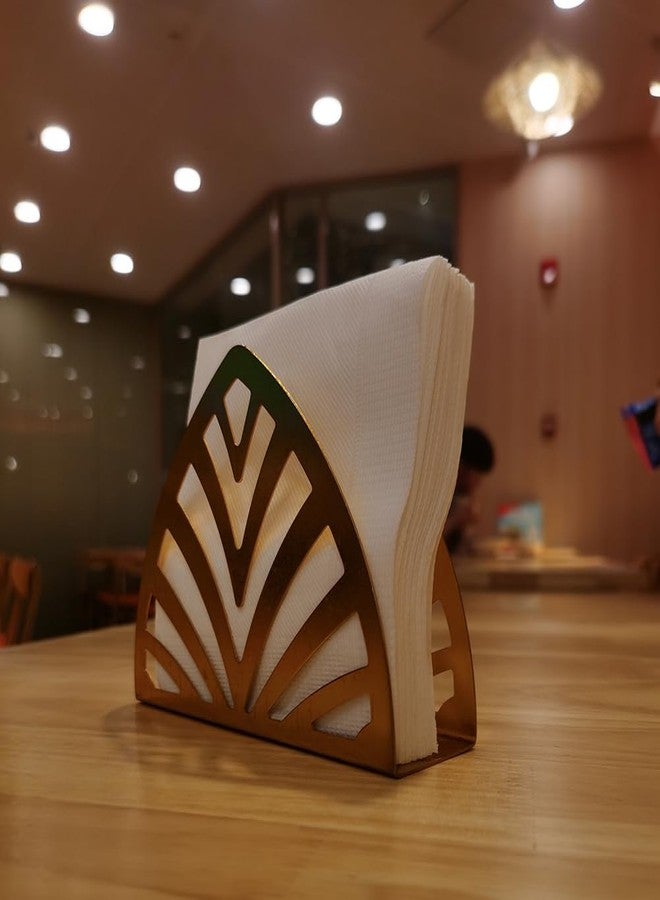 TOTITOM Napkin Holders, Golden Metal Napkin Holder, Table Napkin Organizer, Gold Napkin Holder Triangle Shape Vertical Type, Tissue Dispenser for Kitchen & Picnic Small 5.1 L X 1.6 W X 3.5 H - Image 2