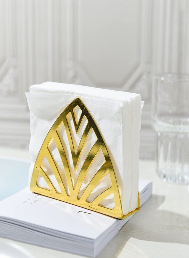 TOTITOM Napkin Holders, Golden Metal Napkin Holder, Table Napkin Organizer, Gold Napkin Holder Triangle Shape Vertical Type, Tissue Dispenser for Kitchen & Picnic Small 5.1 L X 1.6 W X 3.5 H - Image 5