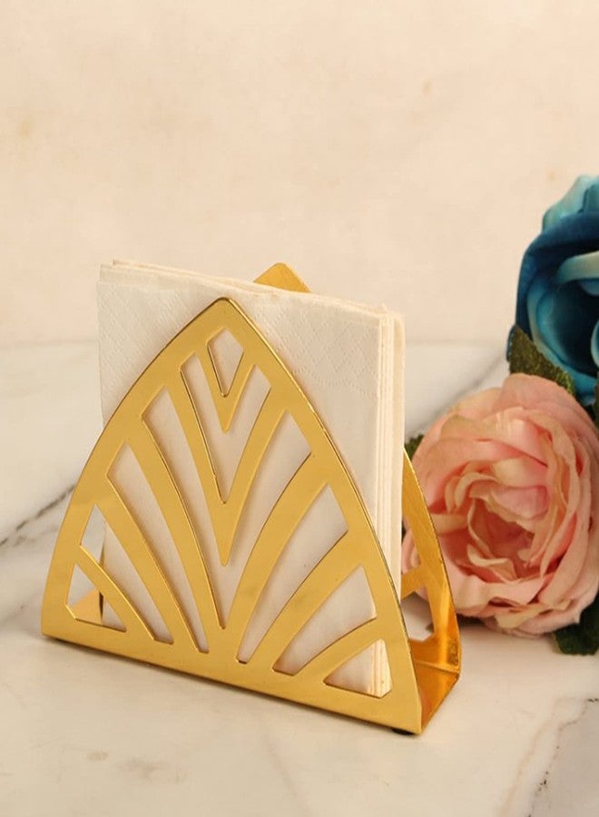 TOTITOM Napkin Holders, Golden Metal Napkin Holder, Table Napkin Organizer, Gold Napkin Holder Triangle Shape Vertical Type, Tissue Dispenser for Kitchen & Picnic Small 5.1 L X 1.6 W X 3.5 H - Image 1