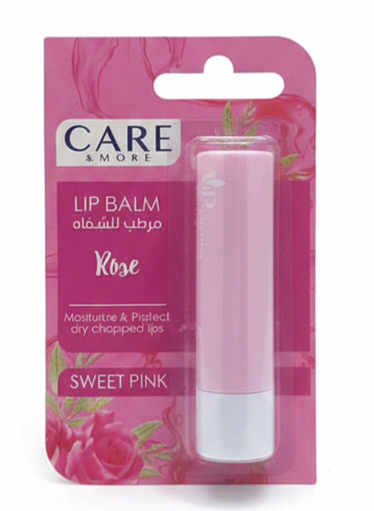 كير & مور مرطب الشفاه بالورد 4 جرام، لون طبيعي ناعم ملون برائحة الورد الجميلة - Image 1