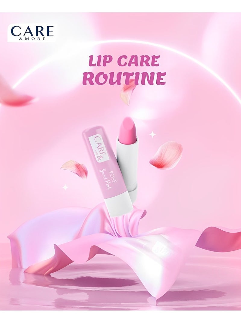 كير & مور مرطب الشفاه بالورد 4 جرام، لون طبيعي ناعم ملون برائحة الورد الجميلة - Image 2