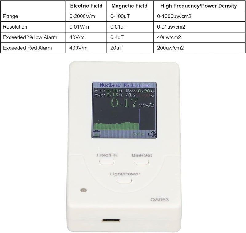 Tyenaza Radiation Detector, 2 in 1 Nuclear Radiation Detector Tester Meter Geiger Counter Radiation Monitor Portable Electromagnetic and Nuclear Radiation Tester for Industry - Image 2