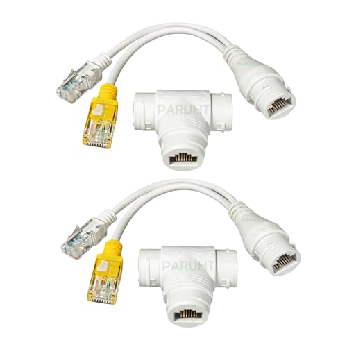 PARUHT 2-Sets POE Multiplexer Splitter, syntehsizer seperater adapter conenector, POE 2 Splitters and 2 Combiners up to 100M POETSP-2S4 - Image 1
